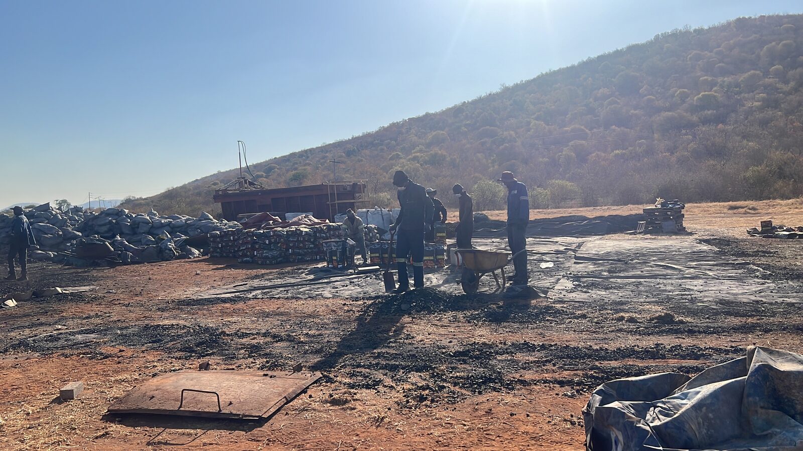 The early Loskop Charcoal production site in an open field